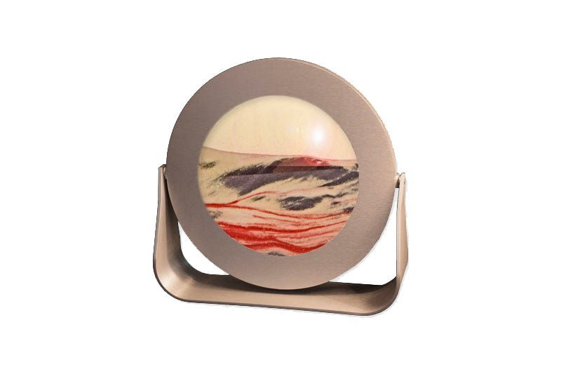 Exotic sands Deep Sea Moving Sand Pictures 7" ROUND SILVER METAL FRAMES Contemporary Gifts Sandscapes, sand-timer
