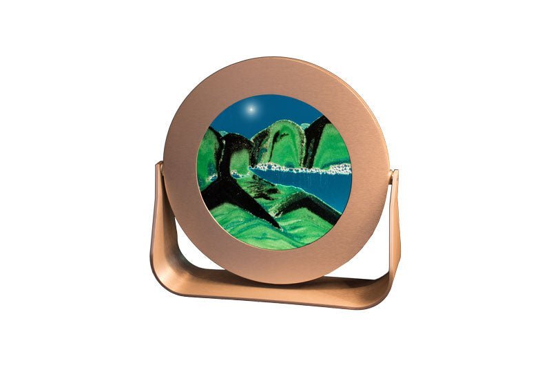 #Deep Sea Moving Sand Art 7" ROUND SILVER METAL FRAMES Contemporary Gifts Sand Art - Exotic Sands