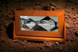 Exotic Sands - Moving Sand Art Picture - Medium Cherry Wood - Arctic Glacier Clear Liquid - KB Collection