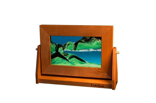 Exotic Sands - Moving Sandscapes - Small Cherry Wood - Sunset Orange Liquid - Southwest Style moving sand art pictures