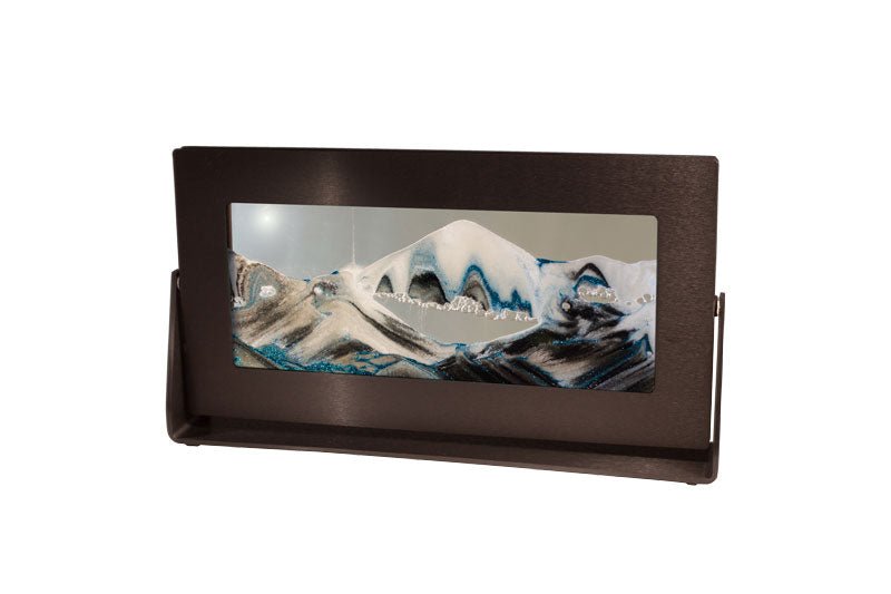 Exotic Sands - Moving Sand Art Picture - Medium Black Aluminum Frame - Arctic Clear Liquid - Contemporary Artwork