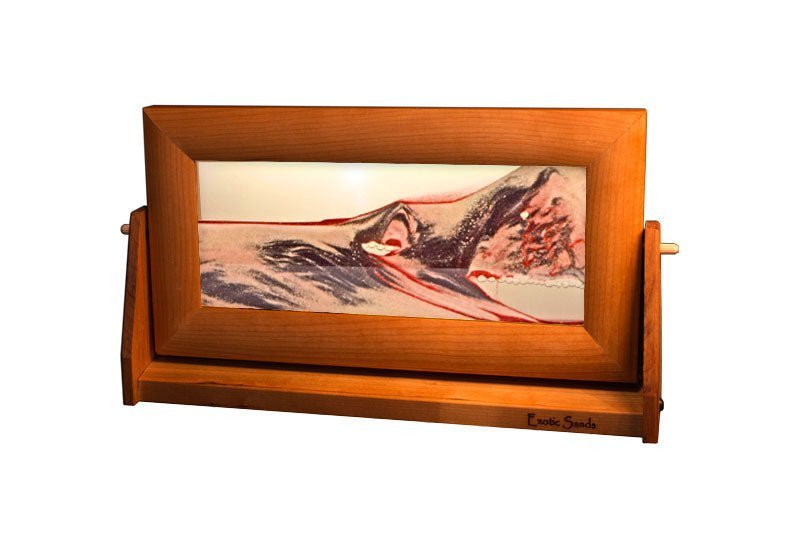 Exotic Sands - Moving Sandscapes - Medium Cherry Wood - Clear Liquid - Black Sand - White Sands - Red Glitter