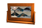 Exotic Sands - Moving Sand Art Picture - Large Solid Cherry Wood - Arctic Clear Liquid - Office Decor