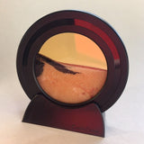 Exotic Sands - Sandscape hourgless 4 inch Round Black Plastic - Sunset Orange Liquid - Desktop Toys