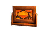 Exotic Sands - Sand Art in Motion - Small Alder Wood Orange - Office Desktop