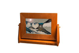 Exotic Sands - Moving Sand Picture - Small Cherry Wood - Arctic Glacier Clear Liquid -Handmade USA