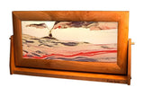 Exotic Sands - Falling Sand Picture - XLarge Cherry Wood - Volcanic Clear Liquid - Handcrafted Quality